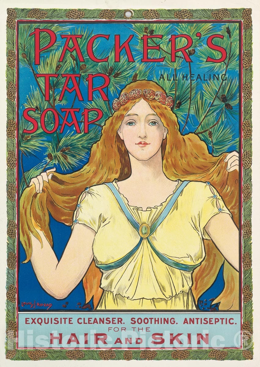 Art Print : Louis John Rhead - Packer's Tar Soap : Vintage Wall Art