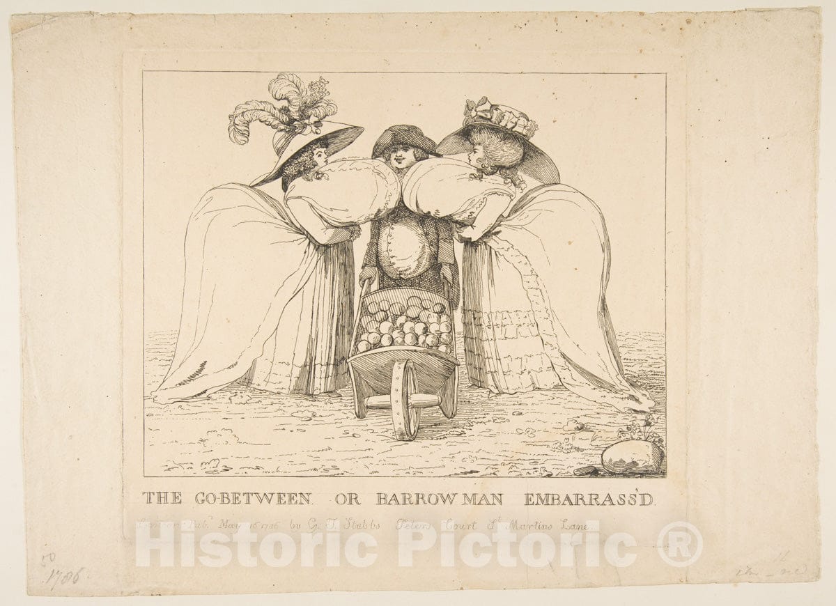 Art Print : Anonymous, British, 18th Century - The Go-Between or Barrow Man Embarrass'd : Vintage Wall Art