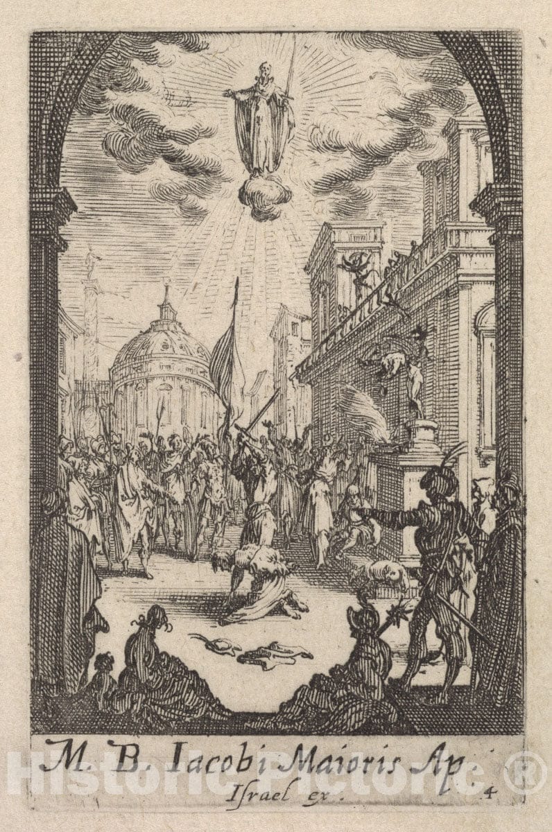 Art Print : Jacques Callot - Martyrdom of Saint James The Greater, from The Series 'The Little Apostles' (Les Petits apôtres) : Vintage Wall Art