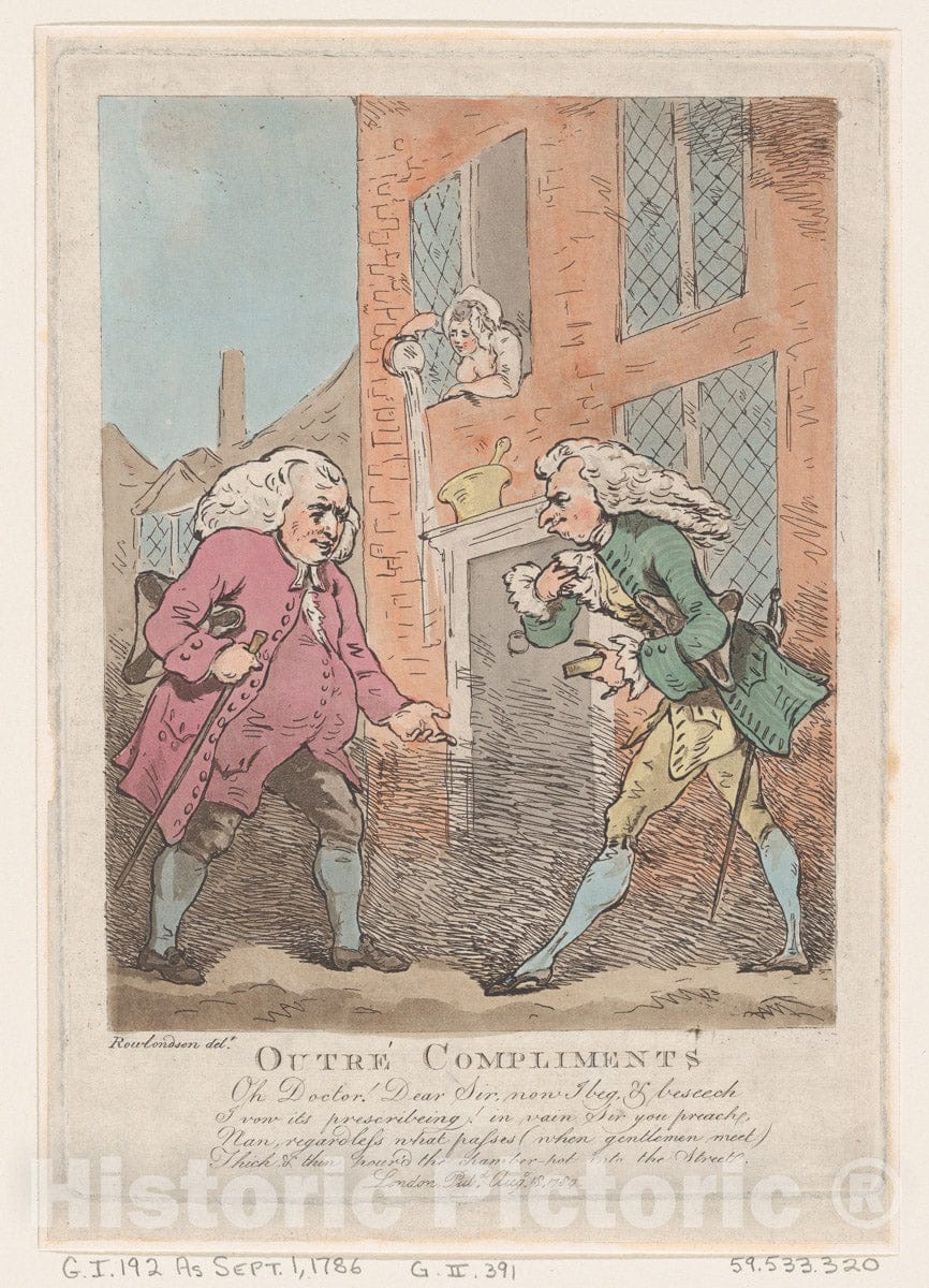 Art Print : Thomas Rowlandson - Outré Compliments : Vintage Wall Art
