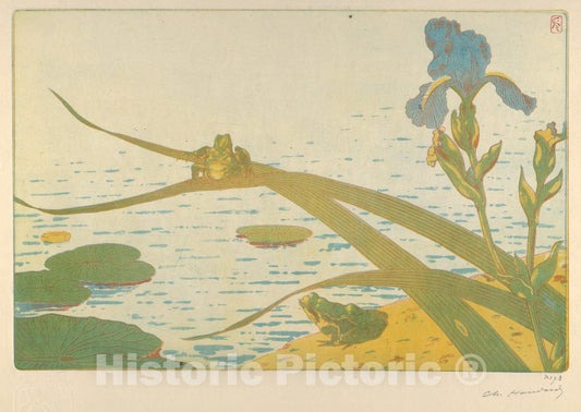 Art Print : Charles Louis M. Houdard - Frogs (Grenouilles) : Vintage Wall Art