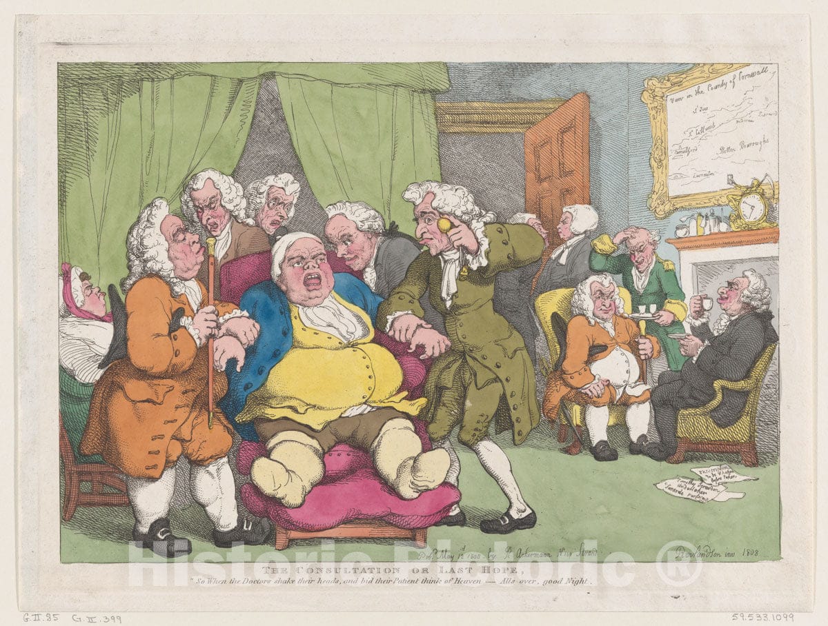 Art Print : Thomas Rowlandson - The Consultation, or Last Hope : Vintage Wall Art