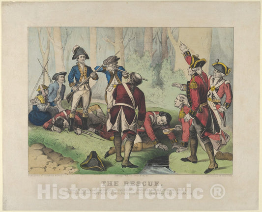 Art Print : The Rescue–Sergeants Newton and Jasper of Marion's Brigade - Artist: Currier & Ives - Created: 1876 : Vintage Wall Art