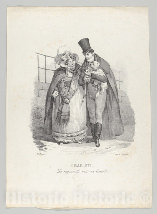 Art Print : Victor Adam - Chap. XVI: La simpiternelle serait ma bisaïeule (This Woman Could be My Great-Grandmother) : Vintage Wall Art