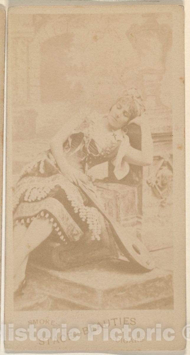 Photo Print : Actress Reclining on Chair, from The Actresses Series (N666) to Promote Stage Beauties Cigars : Vintage Wall Art
