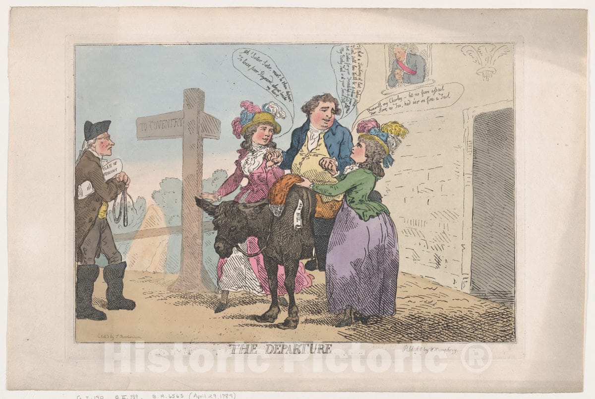 Art Print : Thomas Rowlandson - The Departure 2 : Vintage Wall Art