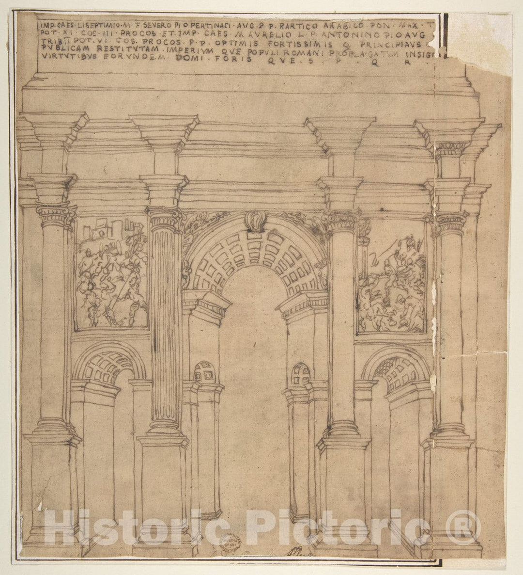 Art Print : Bartolomeo Neroni (Il Riccio) - Arch of Septimius Severus, Rome : Vintage Wall Art
