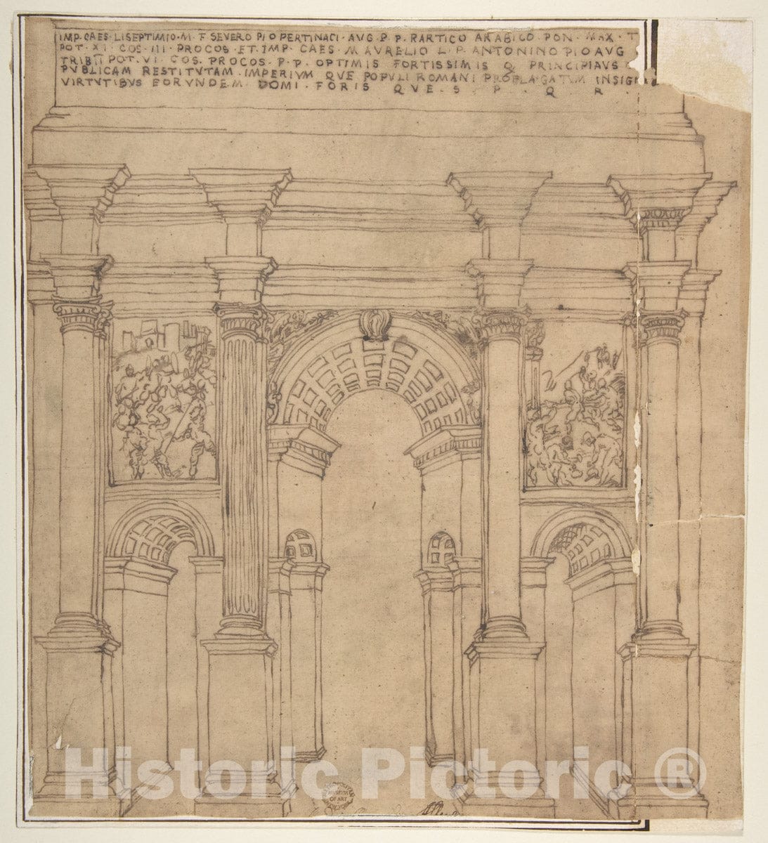 Art Print : Bartolomeo Neroni (Il Riccio) - Arch of Septimius Severus, Rome : Vintage Wall Art