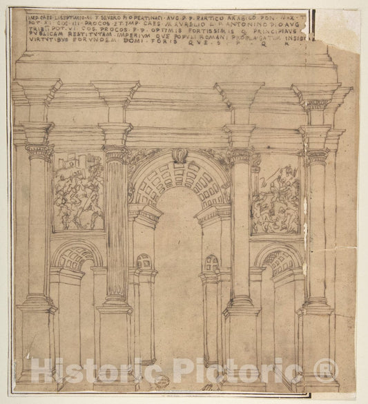 Art Print : Bartolomeo Neroni (Il Riccio) - Arch of Septimius Severus, Rome : Vintage Wall Art