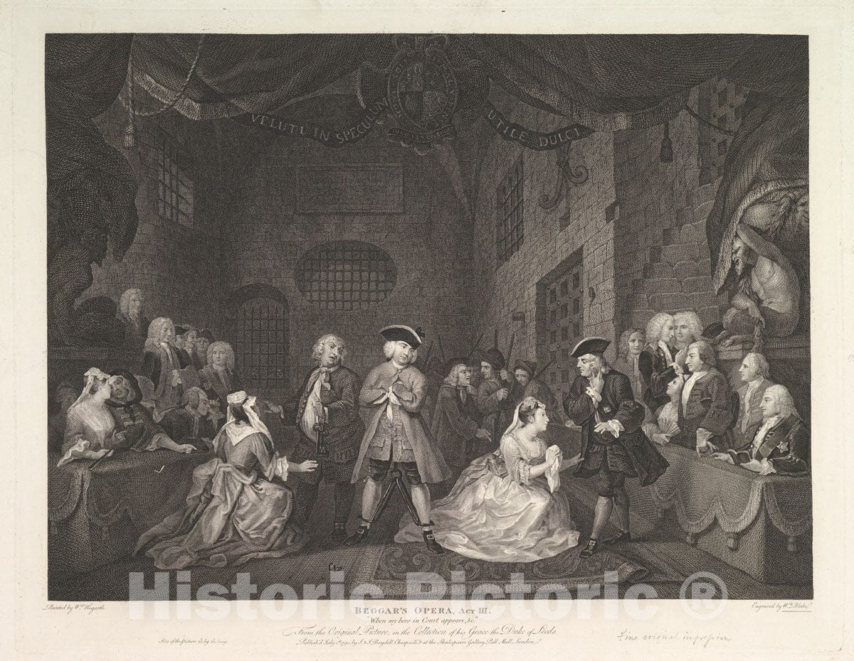 Art Print : William Blake - The Beggar's Opera, Act III 2 : Vintage Wall Art