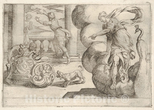 Art Print : Hercules Strangling The Serpents - Artist: Antonio Tempesta - Created: 1608 : Vintage Wall Art