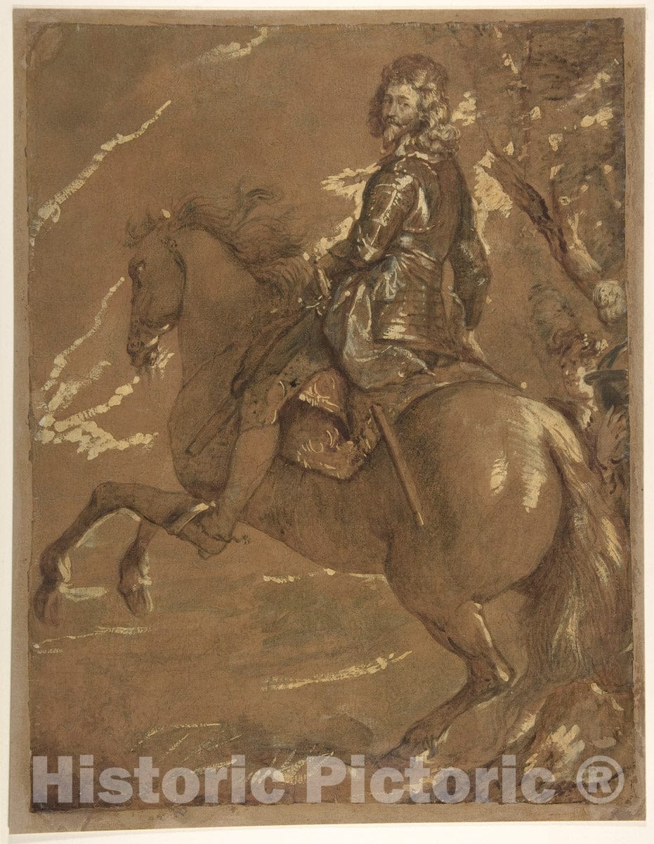 Art Print : After Anthony Van Dyck - Albert de Ligne, Count of Arenberg, Prince of Brabançon, (1600-1674) : Vintage Wall Art