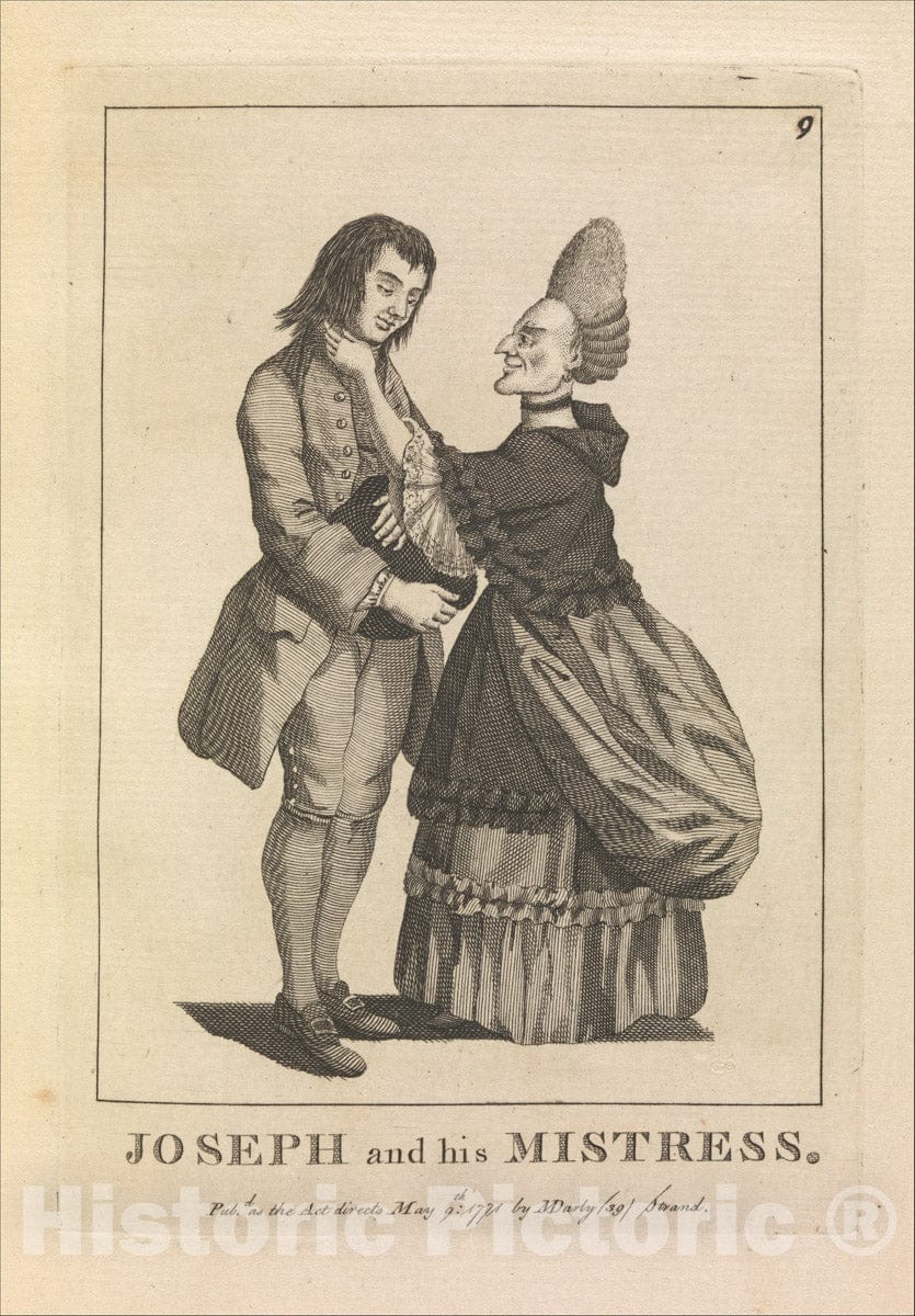Art Print : Matthew Darly - Joseph and His Mistress : Vintage Wall Art
