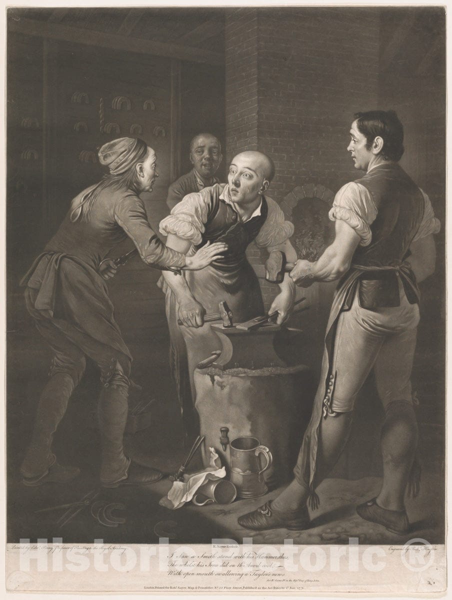 Art Print : Richard Houston - I Saw a Smith Stand with his Hammer Thus. (Shakespeare, King John, Act 4, Scene 4) : Vintage Wall Art