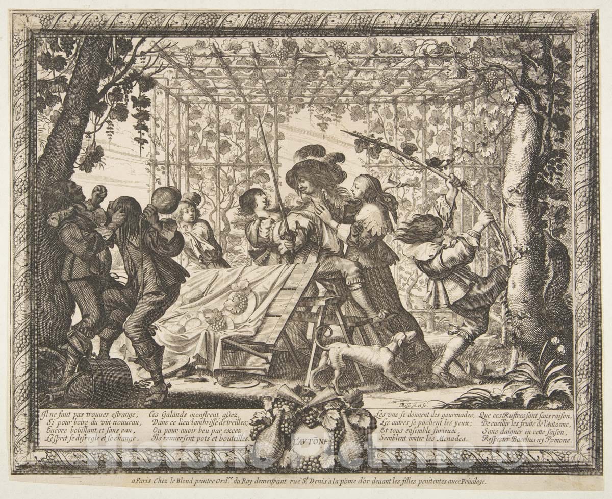 Art Print : Abraham Bosse - Autumn (L'Automne) : Vintage Wall Art