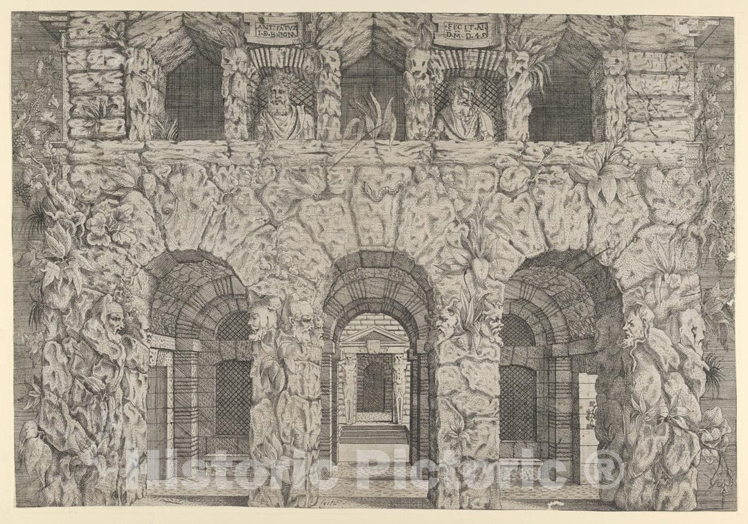 Art Print : Antonio Fantuzzi - A Cryptoportico : Vintage Wall Art