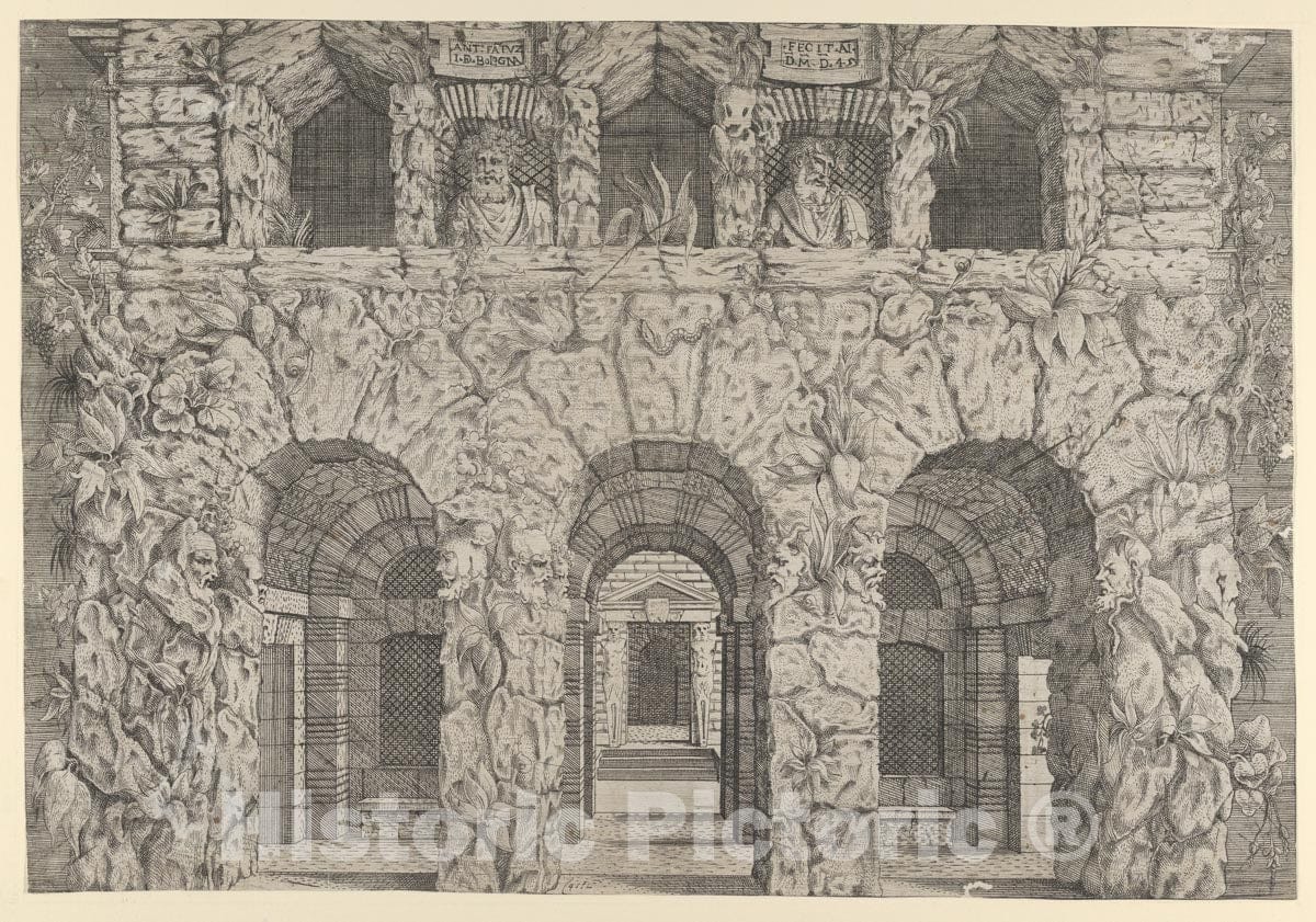 Art Print : Antonio Fantuzzi - A Cryptoportico : Vintage Wall Art