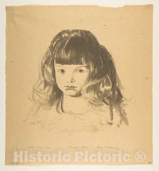 Art Print : George Bellows - Anne 1921 : Vintage Wall Art