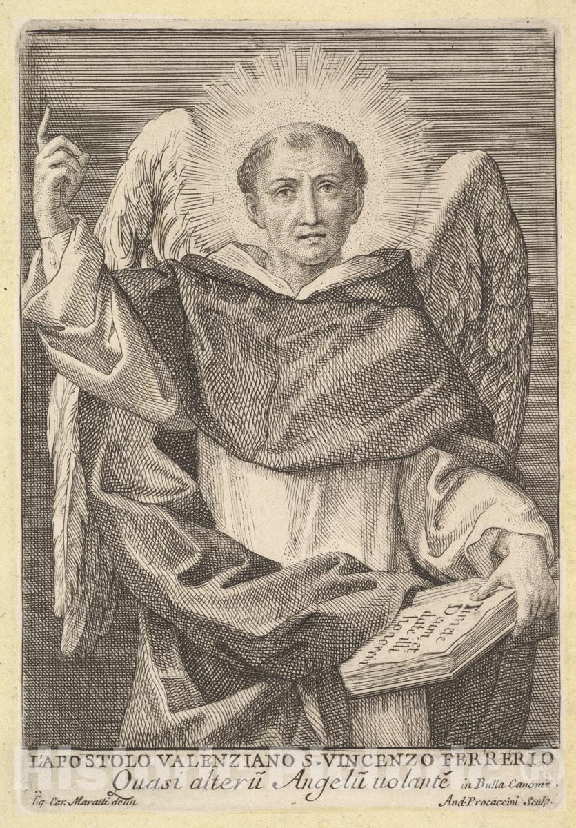 Art Print : Andrea Procaccini - St. Vincent Ferrer : Vintage Wall Art