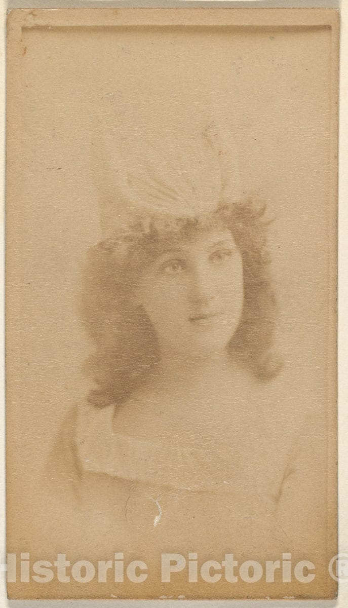 Photo Print : Actress Wearing Double-Pointed Cap, from The Actresses Series (N668) : Vintage Wall Art