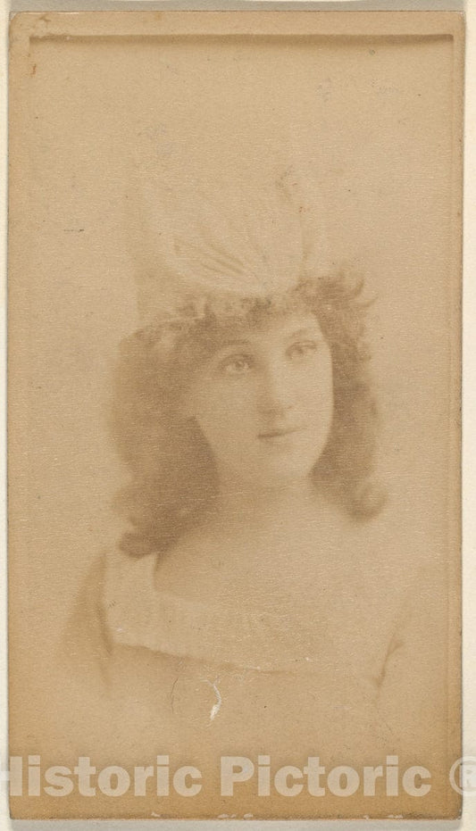 Photo Print : Actress Wearing Double-Pointed Cap, from The Actresses Series (N668) : Vintage Wall Art