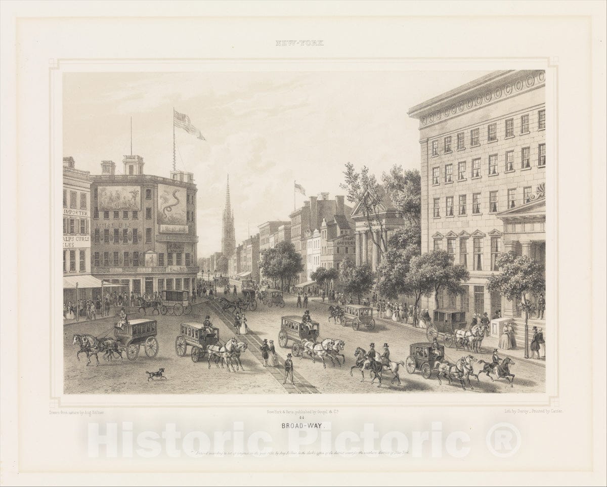 Art Print : Augustus Köllner - Broad-Way, New York : Vintage Wall Art