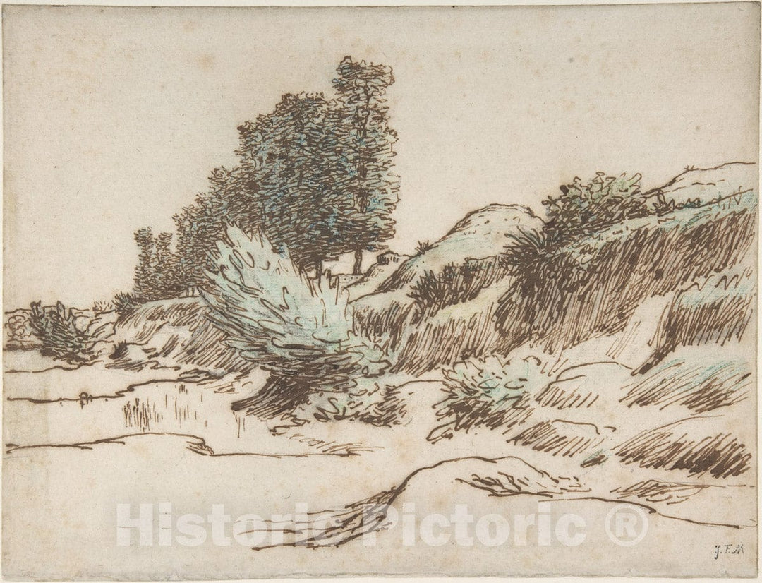 Art Print : Jean-François Millet - Landscape, Vichy 2 : Vintage Wall Art