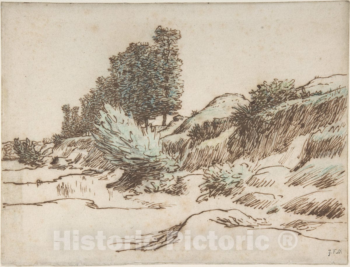 Art Print : Jean-François Millet - Landscape, Vichy 2 : Vintage Wall Art
