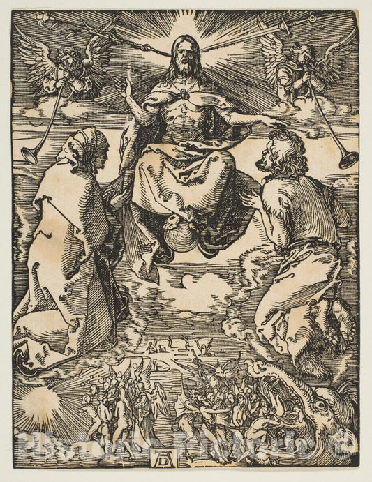Art Print : Albrecht Dürer - The Last Judgment, from The Small Passion 2 : Vintage Wall Art