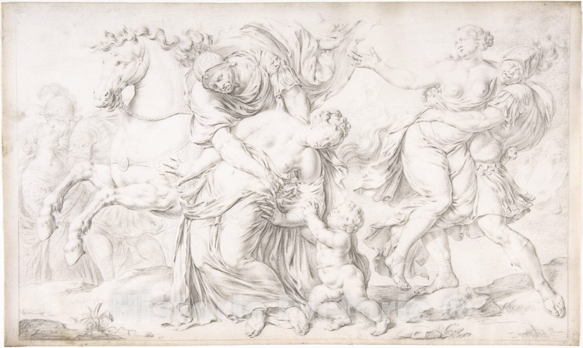 Art Print : Willem Van Mieris - The Rape of The Sabines : Vintage Wall Art