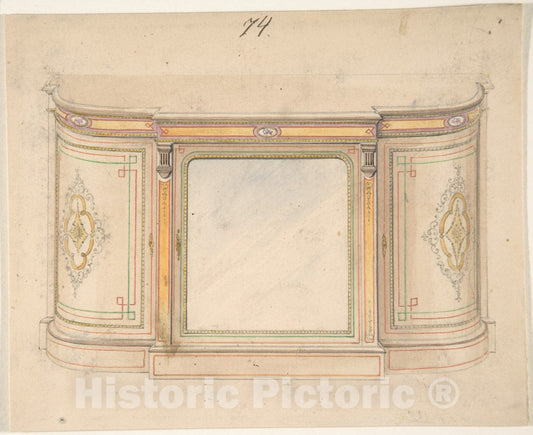 Art Print : British, 19th Century - Cabinet Design - 431373 : Vintage Wall Art