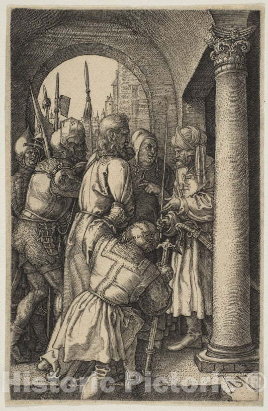 Art Print : Albrecht Dürer - Christ Before Pilate, from The Passion 3 : Vintage Wall Art