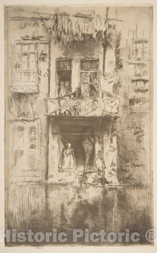 Art Print : James McNeill Whistler - Balcony, Amsterdam : Vintage Wall Art