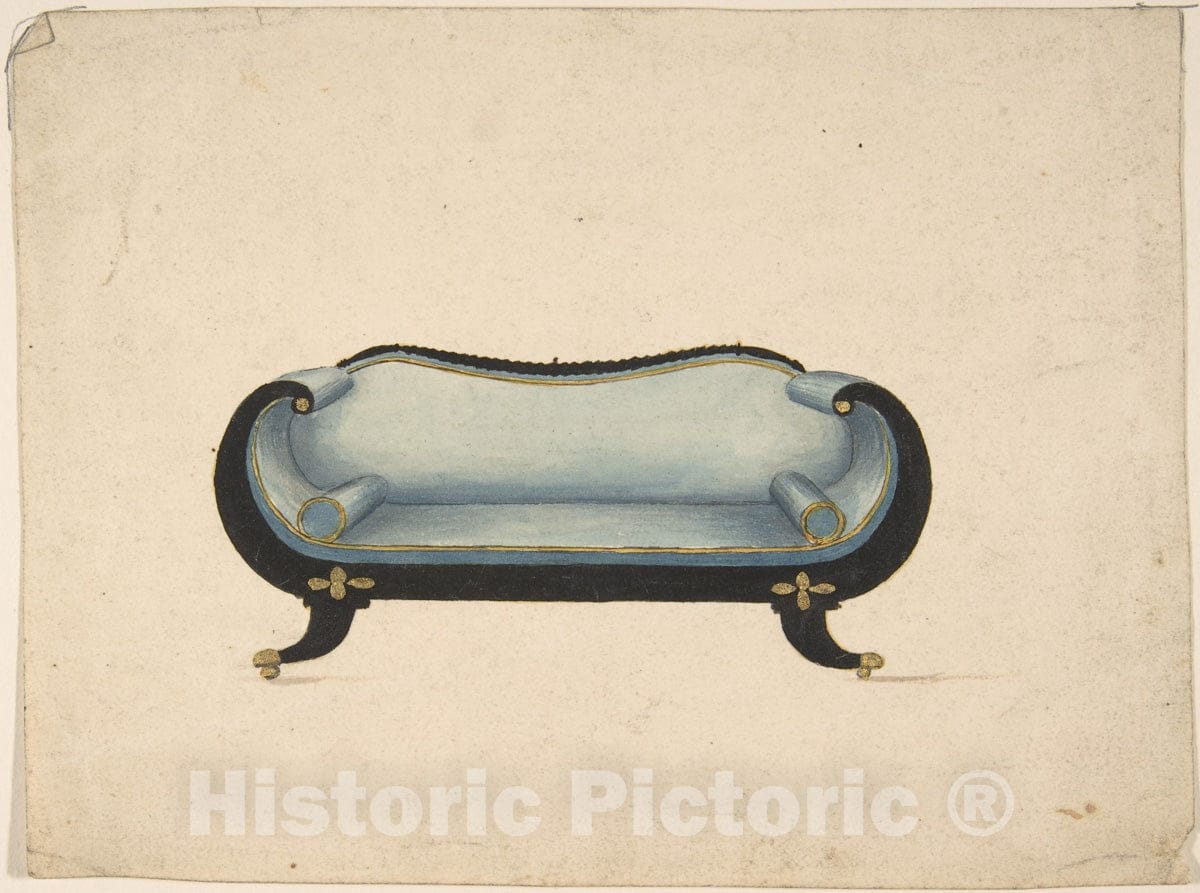 Art Print : Gillows - Design for a Sofa 1 : Vintage Wall Art