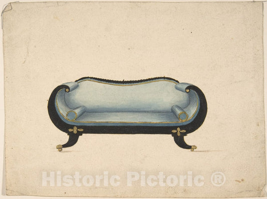 Art Print : Gillows - Design for a Sofa 1 : Vintage Wall Art
