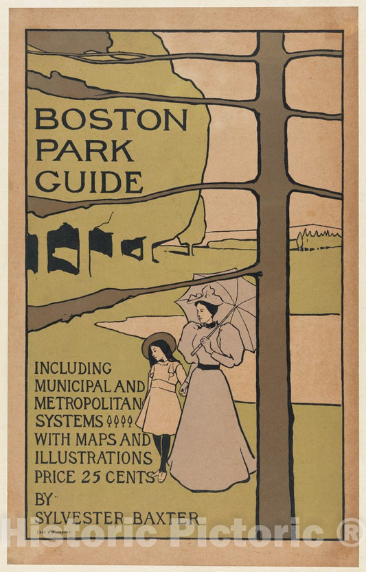 Art Print : Charles Herbert Woodbury - Boston Park Guide Including Municipal and Metropolitan Systems, with Maps and Illustrations : Vintage Wall Art