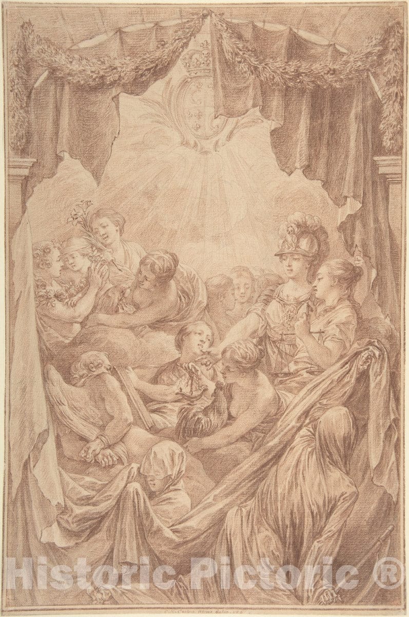 Art Print : Charles Nicolas Cochin II - Allegory of The Life of The Dauphin : Vintage Wall Art