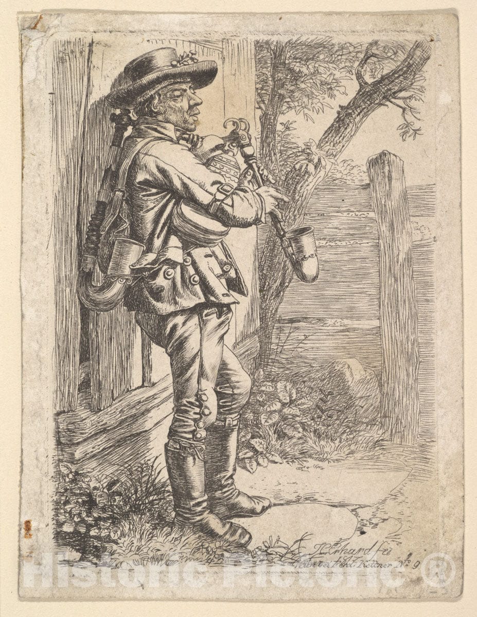 Art Print : Johann Christoph Erhard - The Bagpiper : Vintage Wall Art