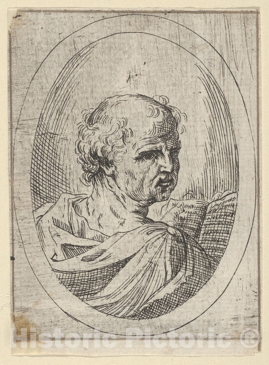 Art Print : an Apostle seen from Behind and Turning to The Right - Artist: Guido Reni - Created: 1600–1640 1 : Vintage Wall Art