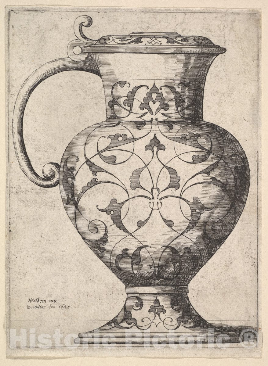 Art Print : Wenceslaus Hollar - Jug Decorated with arabesques : Vintage Wall Art