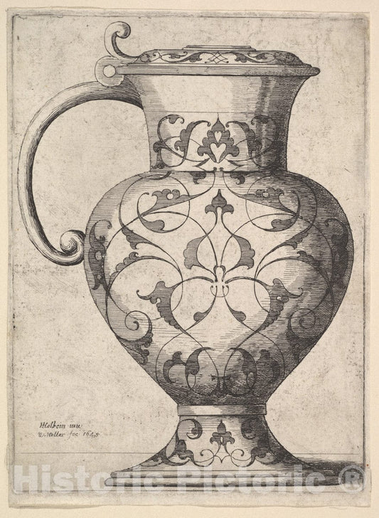 Art Print : Wenceslaus Hollar - Jug Decorated with arabesques : Vintage Wall Art