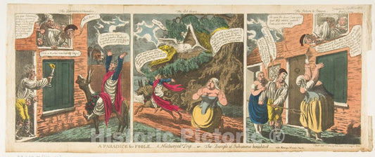 Art Print : Charles Williams - A Paradice sic for Fools–A Nocturnal Trip–or–The Disciple of Johanna benighted–vided Scourge No. XXXVI, Page 510 : Vintage Wall Art