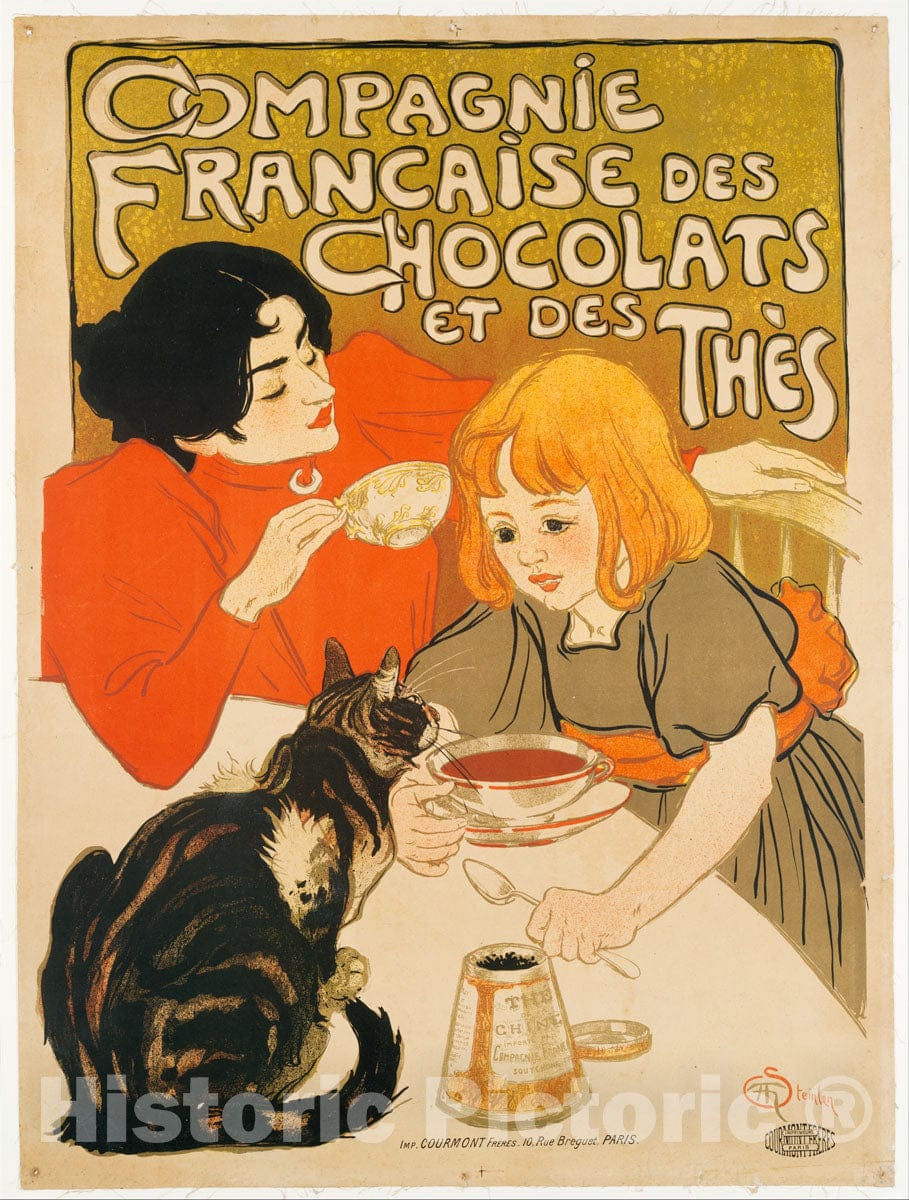 Art Print : Théophile-Alexandre Steinlen - Compagnie Française des Chocolats et des Thès : Vintage Wall Art