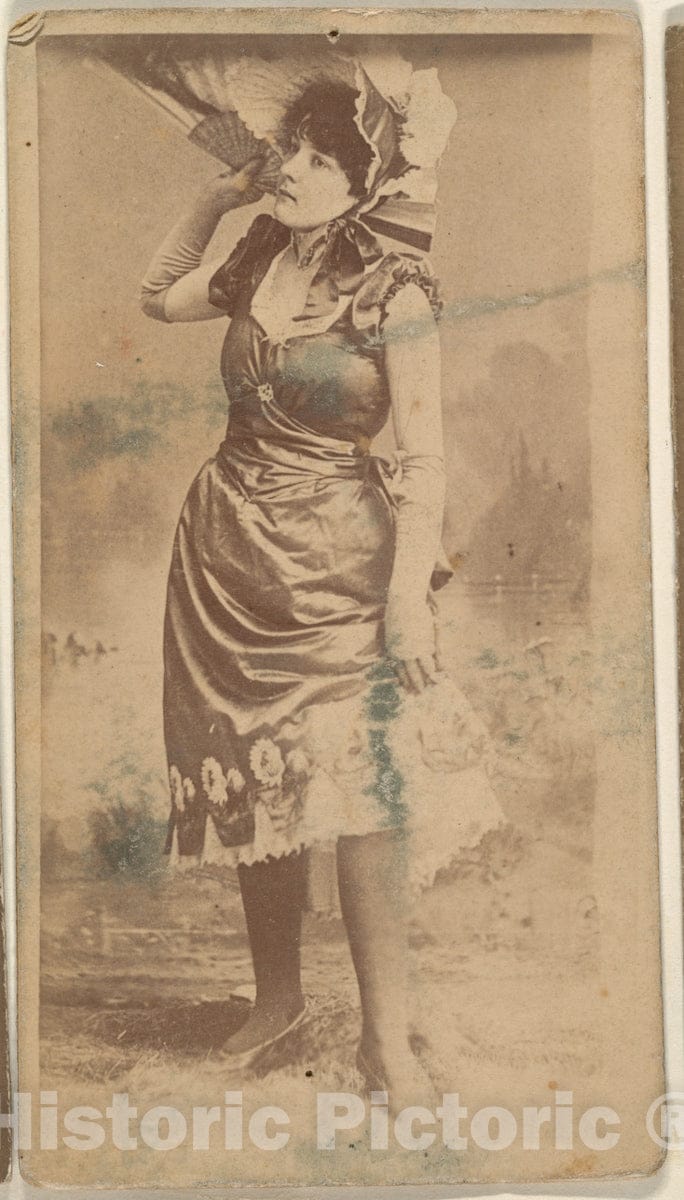 Photo Print : Actress Holding Large Fan, from The Actresses Series (N668) : Vintage Wall Art