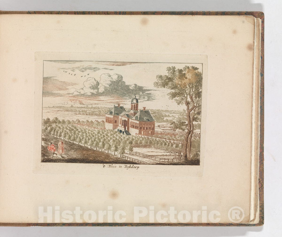 Art Print : Carel Allard - ' 't Huis te Ryksdorp', in: Tooneel Der Voornaamste Nederlands Huizen, En Lust Hoven, Naar T Leven Afgebeeld : Vintage Wall Art
