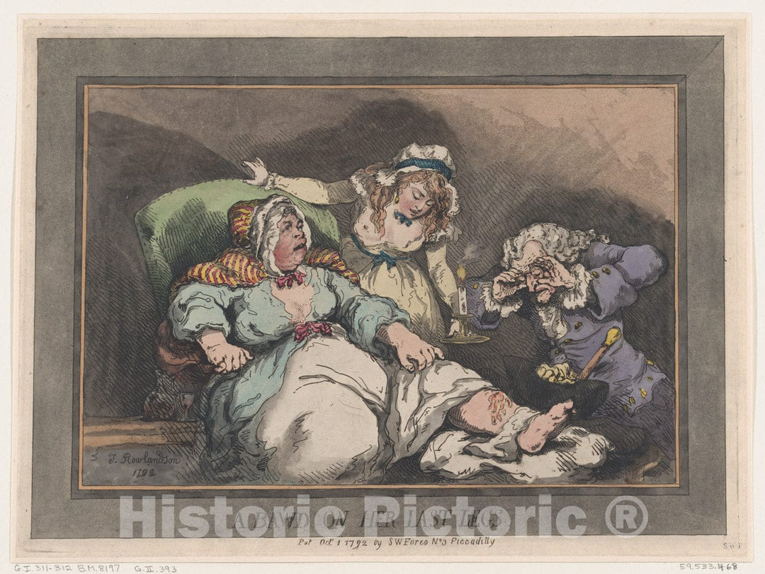 Art Print : Thomas Rowlandson - A Bawd on her Last Legs 2 : Vintage Wall Art