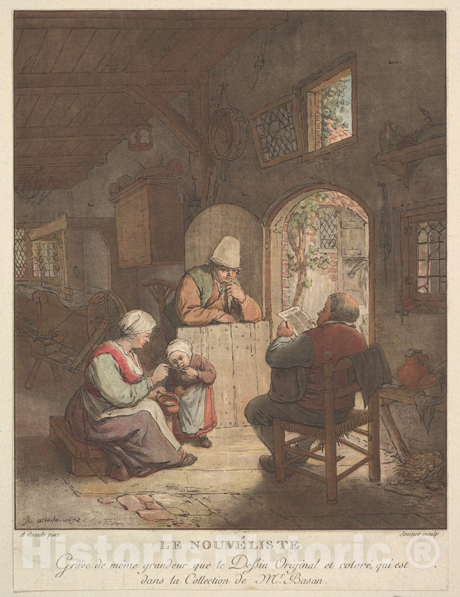 Art Print : Jean François Janinet - Le Nouvéliste : Vintage Wall Art