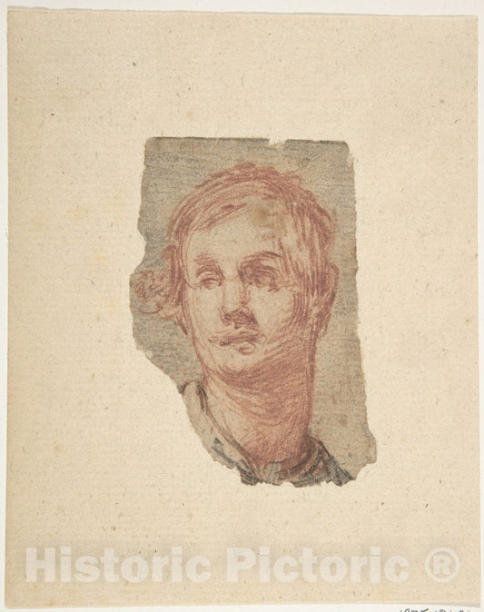 Art Print : Jacopo Confortini - Alternate Study for The Head of a Youth (Formerly a Pentimento Pasted to 1975.131.21). : Vintage Wall Art