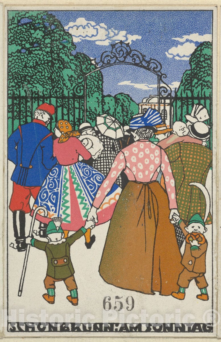 Art Print : Moriz Jung - Schönbrunn on Sunday (Schönbrunn: am Sonntag) : Vintage Wall Art