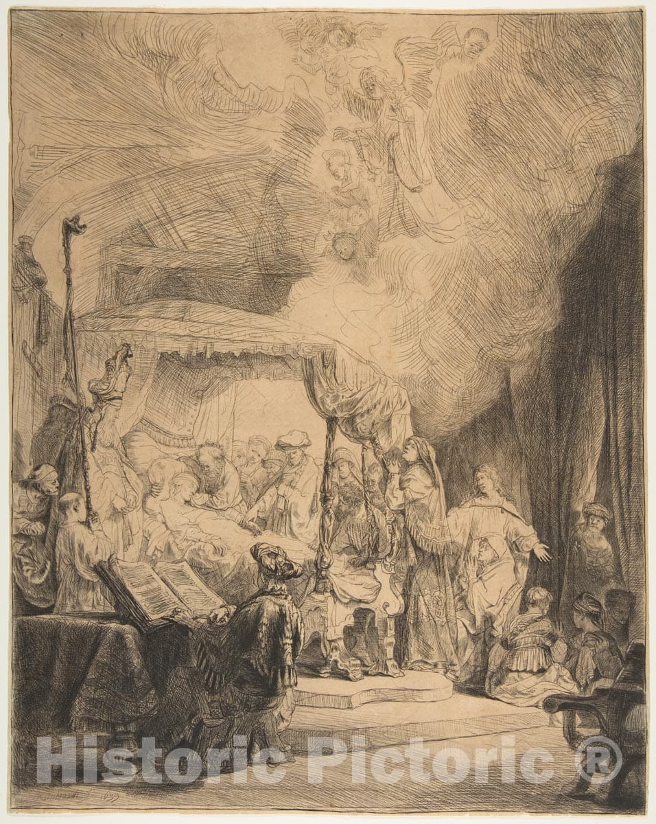 Art Print : Rembrandt (Rembrandt Van Rijn) - The Death of The Virgin 1 : Vintage Wall Art